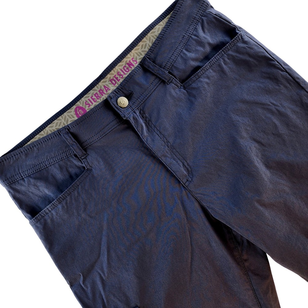 Sierra Designs Hiking Capri Pants Womens 12 Navy Blue Cargo Stretch Nylon
